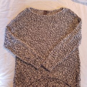Black and white open weave summer sweater